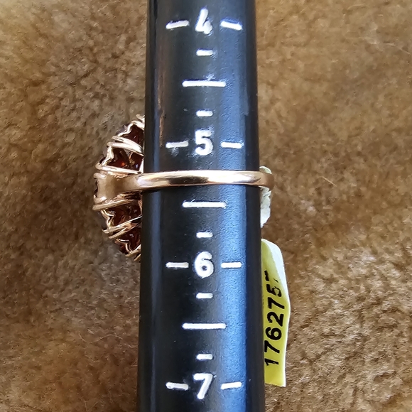 Sz 5.25, Garnet Heart Shaped Cluster Ring,925 Silver, 14K Rose Gold Overlay, NWT - Picture 11 of 12